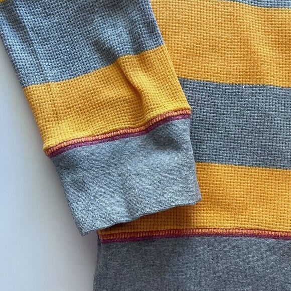 VTG US POLO ASSN Big Pony Waffle Knit Thermal Stripe Shirt Ralph Lauren Y2K XL - Picture 5 of 10